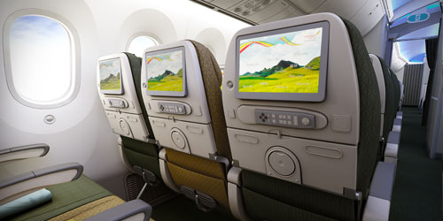 Ethiopian Airlines boeing 787 airplane screen